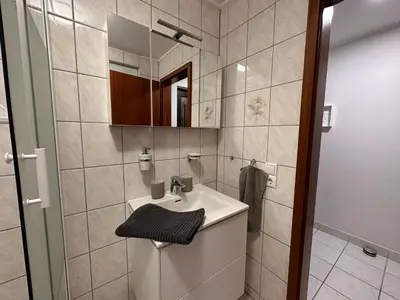 Ein Badezimmer in der Unterkunft Ferienwohnung zum Winterberg