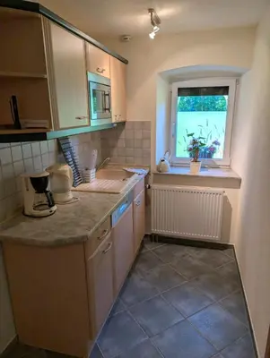 Küche/Küchenzeile in der Unterkunft Ferienwohnung an der Elbe