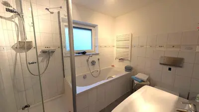 Ein Badezimmer in der Unterkunft Ferienwohnung an der Elbe