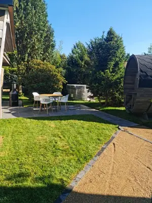 Ein Garten an der Unterkunft Ferienhaus Lucie Kiebitzsee