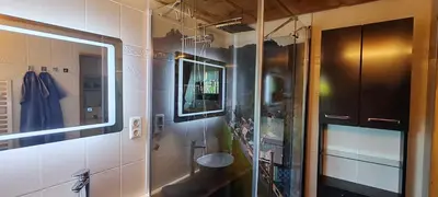 Ein Badezimmer in der Unterkunft Ferienwohnung Sächsische Schweiz Kurort Rathen