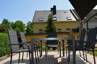 Ein Balkon oder eine Terrasse in der Unterkunft Ferienwohnung Eppendorf