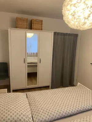 Ein Bett oder Betten in einem Zimmer der Unterkunft Ferienwohnung Gartenoase