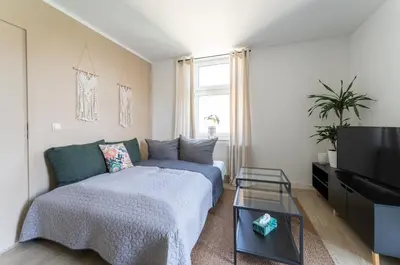 TV/Unterhaltungsangebot in der Unterkunft Ferienwohnung mit Parkplatz & Balkon nahe Elbe
