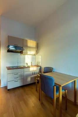 Küche/Küchenzeile in der Unterkunft Apartmenthaus in Chemnitz für Monteure