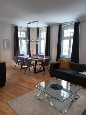 Ein Sitzbereich in der Unterkunft Ferienwohnung Zimmermann