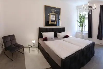 Ein Bett oder Betten in einem Zimmer der Unterkunft Ferienwohnung Zimmermann