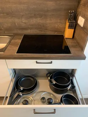 Küche/Küchenzeile in der Unterkunft 40 qm Appartment Parkplatz, Balkon,Netflix, Prime