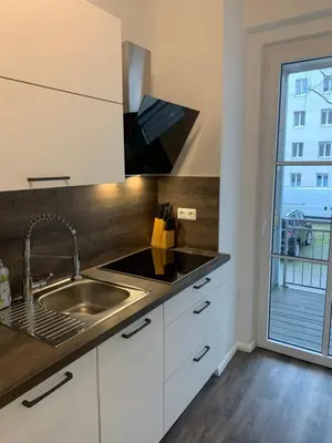Küche/Küchenzeile in der Unterkunft 40 qm Appartment Parkplatz, Balkon,Netflix, Prime