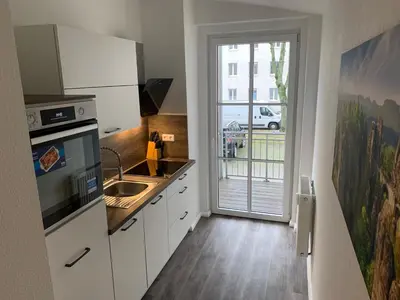 Küche/Küchenzeile in der Unterkunft 40 qm Appartment Parkplatz, Balkon,Netflix, Prime