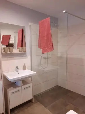 Ein Badezimmer in der Unterkunft Urlaub im Friseursalon