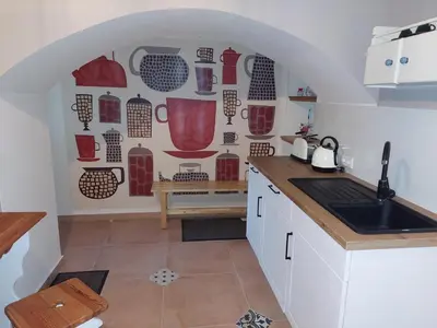 Küche/Küchenzeile in der Unterkunft NEU! Ferienwohnung Böhlitz Neun