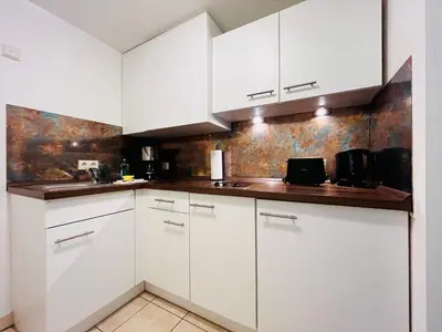 Küche/Küchenzeile in der Unterkunft Modernes Apartment mit Blick zur Frauenkirche