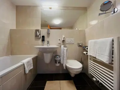 Ein Badezimmer in der Unterkunft Familienapartment mit Panoramablick zur Frauenkirche