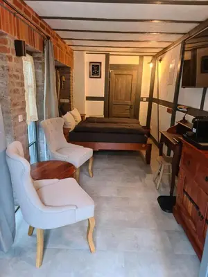 Ein Sitzbereich in der Unterkunft Hotel b&b altes hinterhäusel