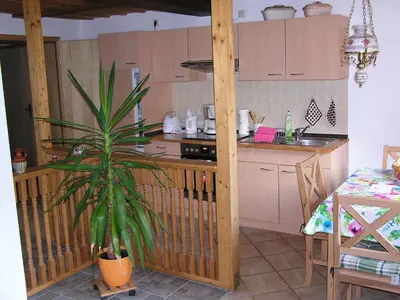 Küche/Küchenzeile in der Unterkunft Ferienwohnung Vordermühle