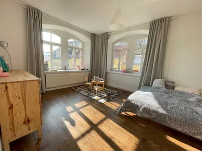 Ein Bett oder Betten in einem Zimmer der Unterkunft Bergblick Apartment Sächsische Schweiz