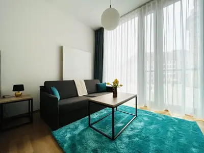 Ein Sitzbereich in der Unterkunft Panoramastudio mit Blick zur Frauenkirche