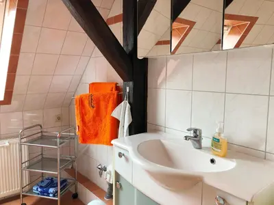 Ein Badezimmer in der Unterkunft Fewo Gästeunterkunft Drathschmidt