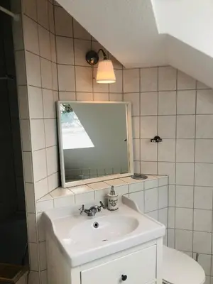 Ein Badezimmer in der Unterkunft Glashüttchen mit 2 Schlafzimmern, Sauna und schönem Garten