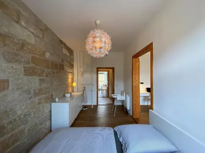 Ein Bett oder Betten in einem Zimmer der Unterkunft Apartments Dresden Neustadt Apartment KATY