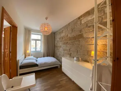 Ein Bett oder Betten in einem Zimmer der Unterkunft Apartments Dresden Neustadt Apartment KATY