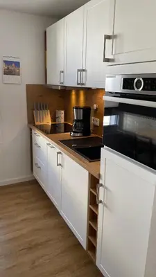 Küche/Küchenzeile in der Unterkunft Ferienwohnung Gottleubapark Apartment