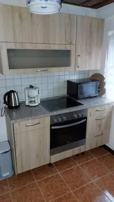 Küche/Küchenzeile in der Unterkunft Bungalow blühende Oase
