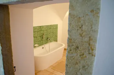 Ein Badezimmer in der Unterkunft Fährmannshof im Elbtal