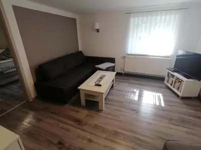 Ein Sitzbereich in der Unterkunft Ferienwohnung in Mittelsaida