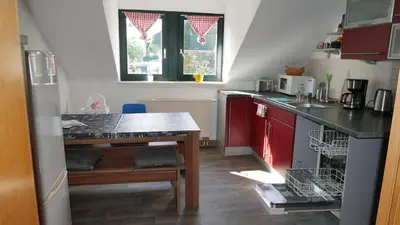 Küche/Küchenzeile in der Unterkunft CasaColombia traumhafte Neustadt-Wohnung am Park