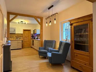 Küche/Küchenzeile in der Unterkunft Chalet Ferienhaus Dresden