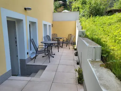 Ein Balkon oder eine Terrasse in der Unterkunft Haus Wehlen