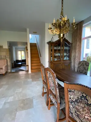 Ein Sitzbereich in der Unterkunft Haus Charlotte - Kurort Gohrisch - Terrasse - Gartensauna - Parkplatz