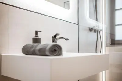 Ein Badezimmer in der Unterkunft Zugspitze Apartment GLÜCK.AUF