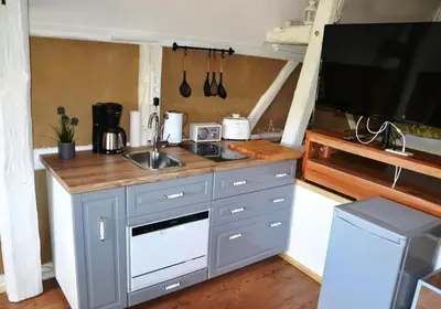 Küche/Küchenzeile in der Unterkunft NEU! Ferienwohnung Romantique Radebeul