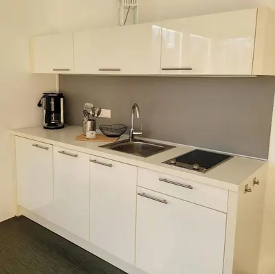 Küche/Küchenzeile in der Unterkunft Appartment Düne 6