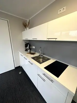 Küche/Küchenzeile in der Unterkunft Appartment Düne 7 2OG
