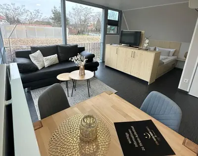 Ein Sitzbereich in der Unterkunft Appartment Düne 7 2OG
