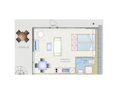 Grundriss der Unterkunft Appartment Düne 3
