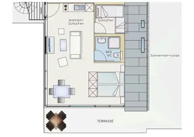 Grundriss der Unterkunft Appartment Seeblick 4