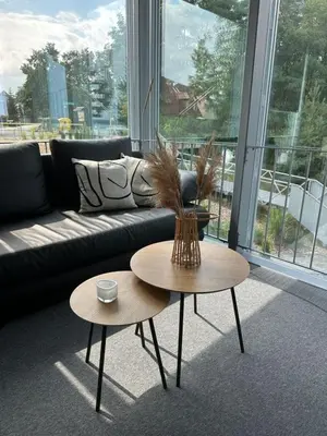 Ein Sitzbereich in der Unterkunft Appartment Düne 10 2OG