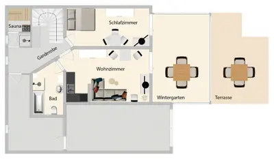 Grundriss der Unterkunft Ferienwohnung Arlett