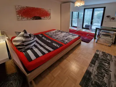 Ein Bett oder Betten in einem Zimmer der Unterkunft Ferienwohnung Arlett