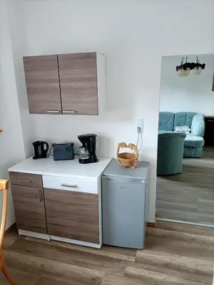 Küche/Küchenzeile in der Unterkunft Gohrischstein Blick