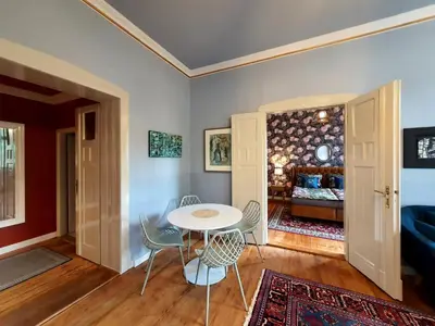 Ein Sitzbereich in der Unterkunft ArtHouse Bad Schandau