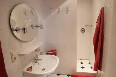 Ein Badezimmer in der Unterkunft Gemütliches 2P-Apartment in ruhiger Lage