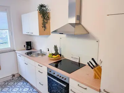 Küche/Küchenzeile in der Unterkunft Ferienwohnung 4 Personen *Parkplatz, WLAN, Waschmaschine*