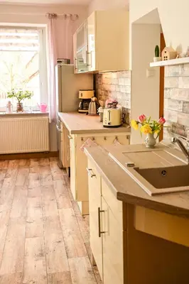 Küche/Küchenzeile in der Unterkunft Fewo Pöhlbergblick Wolkenstein