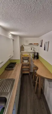 Küche/Küchenzeile in der Unterkunft Ferienwohnung Bergblick
